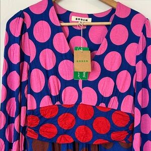 Boden Dress with Pink and Red Polka Dots